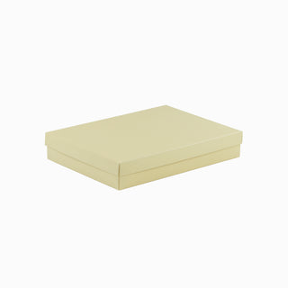 Cutie cadou Dreptunghi Pliabil (capac + bază), 26 × 36 × 6 cm - Crem