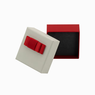 Cutie bijuterii Flower Up F.U, 6x6x2.5 cm - Crem / Rosu / Gri