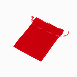 Saculet bijuterii Zimtat, 9x9+3 cm - Rosu