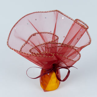 Saculet cadou Cercei Organza - Bordo