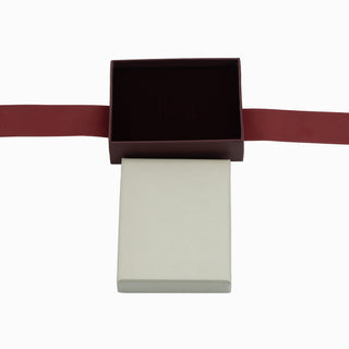 Cutie bijuterii Ribon Down R.D, 7x9x3 cm - Gri / Bordo