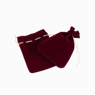 Saculet bijuterii Zimtat, 11.5x13+3 cm - Bordo / Auriu