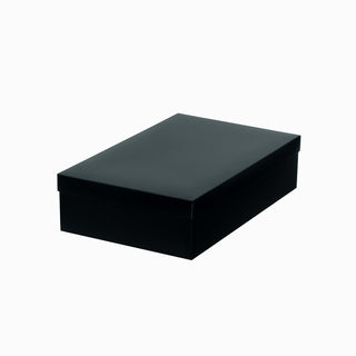 Cutie cadou Dreptunghi Pliabil (capac + bază), 25 × 40 × 10 cm - Negru