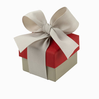 Cutie bijuterii Ribon Down R.D, 5x5x4 cm - Rosu / Crem / Alb
