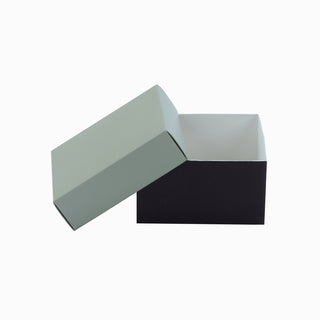 Cutie cadou Cub Pliabil (capac + bază), 12 × 12 × 6 cm - capac Gri / bază Bordo