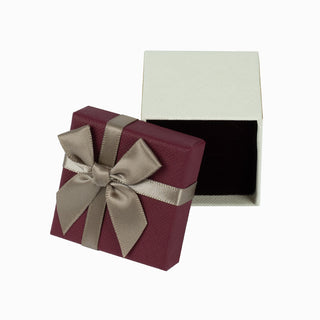 Cutie bijuterii Normal Paper, 5x5x4.5 cm - Bordo / Crem / Auriu