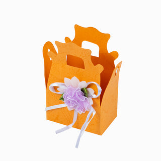 Cutie cadou Marturii | Martisor Pliat, 7x4.5x11 cm - Portocaliu
