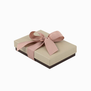 Cutie bijuterii Ribon Down R.D, 9.5x13.5x3.5 cm - Crem / Maro / Roz