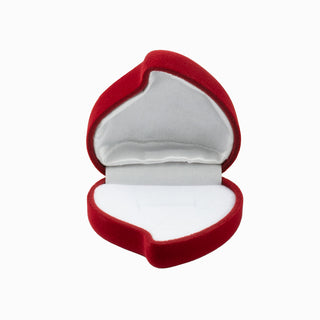 Cutie bijuterii Inel Inima-Trandafir, 5.5x5x4 cm - Rosu / Alb