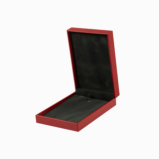 Cutie bijuterii Set Gama Piele, 11x16x4.5 cm - Rosu / Gri
