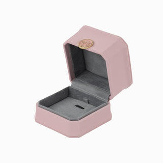 Cutie bijuterii Set Gama Piele, 7.5x7.5x6 cm - Roz / Gri