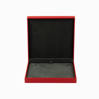 Cutie bijuterii Set Gama Piele, 17x17x4 cm - Rosu / Gri