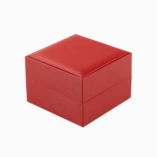 Cutie bijuterii Gama Piele Ceas, 11x11x8 cm - Rosu / Gri
