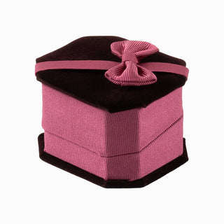 Cutie bijuterii Inel Papion, 6.6x5.8x4.3 cm - Bordo / Negru