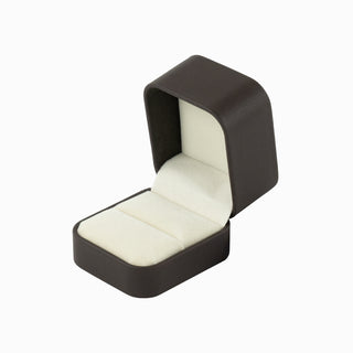 Cutie bijuterii Inel Piele, 5x6x4.5 cm - Maro / Crem