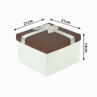 Cutie cadou Cub Pliat, 21x21x14 cm - Maro / Crem