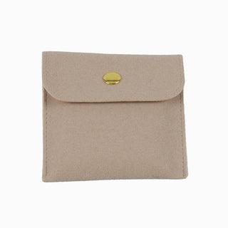 Saculet bijuterii Microfibra, 8x8+4 cm - Somon