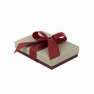 Cutie bijuterii Ribon Down R.D, 9.5x13.5x3.5 cm - Gri / Bordo