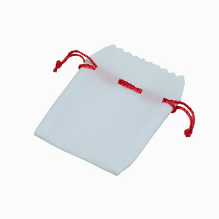 Saculet bijuterii Zimtat, 6x6+2.5 cm - Alb / Rosu