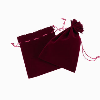 Saculet bijuterii Zimtat, 11.5x13+3 cm - Bordo
