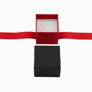 Cutie bijuterii Ribon Down R.D, 7x7x7 cm - Negru / Rosu / Alb