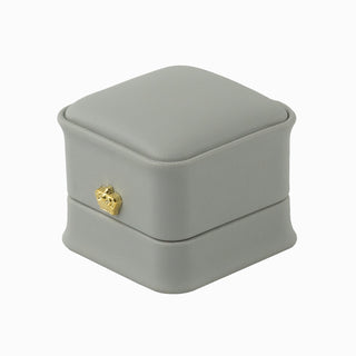 Cutie bijuterii Inel Rege, 6x6x6.2 cm - Gri / Crem
