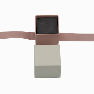 Cutie bijuterii Ribon Down R.D, 5x5x5 cm - Crem / Roz / Gri