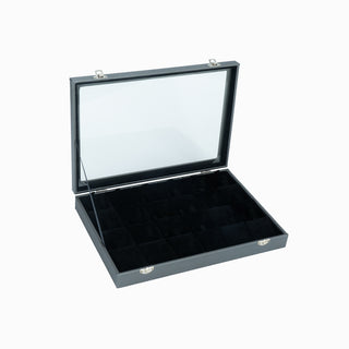 Suport bijuterii Verigheta Geam, 35x24x5 cm - Gri / Negru