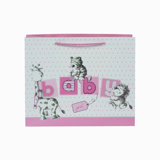 Punga CADOU Baby, 32x26x12 cm - Roz / Alb