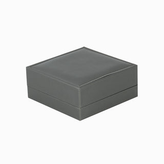 Cutie bijuterii Bratara Gama Piele, 9x9x4 cm - Gri / Gri Inchis