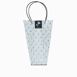 Punga CADOU Flori, 16x42x14 cm - Transparent / Negru