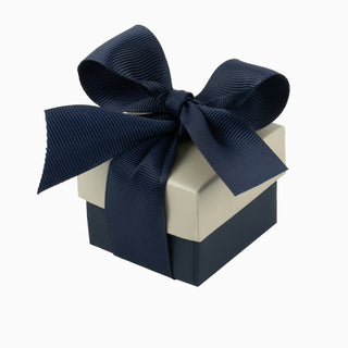 Cutie bijuterii Ribon Down R.D, 5x5x4 cm - Crem / Bleumarin