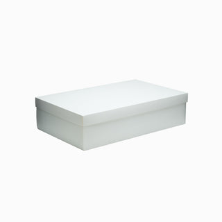 Cutie cadou Dreptunghi Pliabil (capac + bază), 25 × 40 × 10 cm - Alb