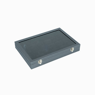 Suport bijuterii Buton Geam, 35x24x5 cm - Gri / Negru