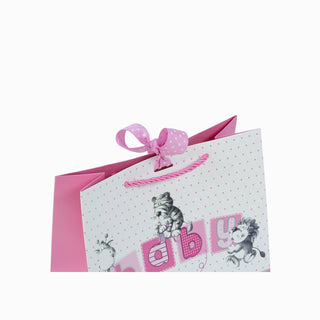 Punga CADOU Baby, 23x18x12 cm - Roz / Alb