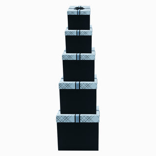 Cutie rigida cadou Rigid Set 5, 32.5x32.5x28 cm - Negru / Bleu