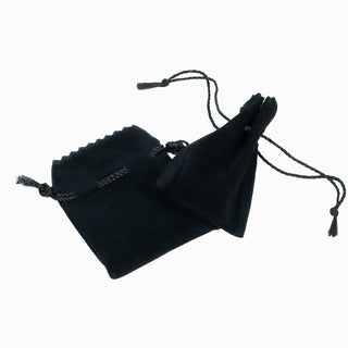 Saculet bijuterii Zimtat, 6x6+2.5 cm - Negru