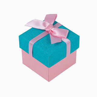 Cutie bijuterii Normal Paper, 5x5x4.5 cm - Roz / Alb