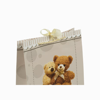 Punga CADOU Gama Urs, 26x32x10 cm - Crem / Alb