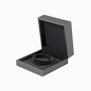 Cutie bijuterii Bratara Gama Piele, 9x9x4 cm - Gri / Gri Inchis