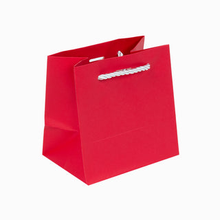 Punga CADOU Texturat, 13x13x9 cm - Rosu / Argintiu