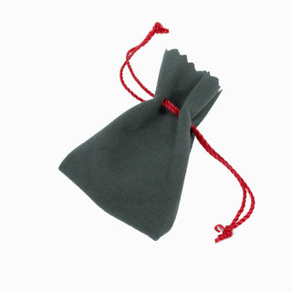 Saculet bijuterii Zimtat, 6x6+2.5 cm - Gri / Rosu