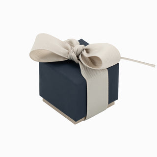 Cutie bijuterii Ribon Down R.D, 5x5x5 cm - Bleumarin / Crem