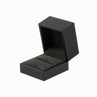 Cutie bijuterii Inel Gama Piele, 6.5x6x5 cm - Negru / Gri