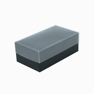 Cutie cadou Dreptunghi Pliabil (capac + bază), 15.5 × 9 × 4 cm - capac Transparent / bază Alb