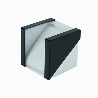 Cutie bijuterii Ceas Plastic, 8x7.5x8.5 cm - Negru / Alb