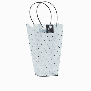 Punga CADOU Flori, 16x42x14 cm - Transparent / Negru