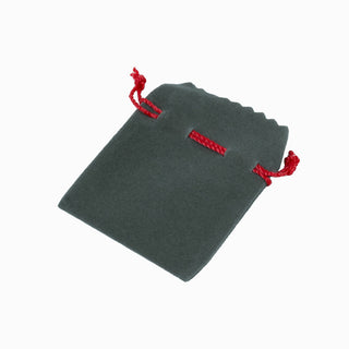 Saculet bijuterii Zimtat, 6x6+2.5 cm - Gri / Rosu
