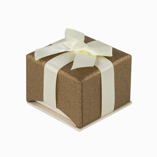 Cutie bijuterii Inel Gama Kd, 5x5x4.5 cm - Caramiziu / Crem / Alb