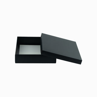 Cutie cadou Dreptunghi Pliabil (capac + bază), 26 × 36 × 6 cm - Negru